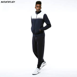 ชุดวอร์มสำหรับผู้ชาย โลโก้สั่งทำได้ ชุดกีฬาไนลอนสะท้อนแสง OEM ชุดลำลองคอวีแบบสวม - Product Image 5