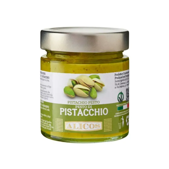 Made in Italy preserved food ready to eat food top quality 190 g pistachio pesto for condiment