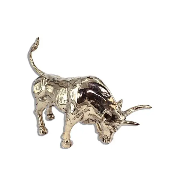 Iron Bull Sculpture with Nickel plated