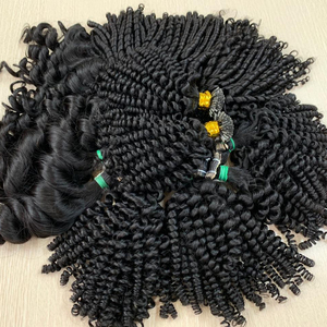 Extensiones de cabello humano sin procesar camboyano sin procesar de queratina 100% europea más vendida en trama de piel de estilo ondulado Natural - Product Image 1