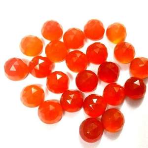 กุหลาบคาร์เนเลียนธรรมชาติ 8 มม. ตัดกลมหลวมปรับเทียบขนาดอัญมณี Cabochon ในราคาโรงงานขายส่งออนไลน์จากผู้ผลิต - Product Image 1