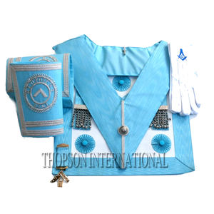 Tablier en cuir brodé à la main en coton WM col officier Patch franc-maçon fondation couture maçonnique Regalia couture - Product Image 3