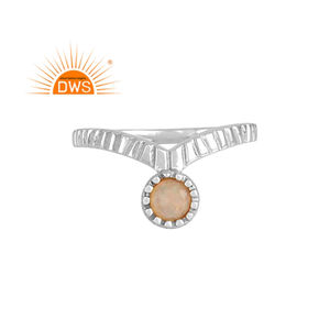 Bague en argent sterling pour fiançailles, pierre précieuse naturelle, bijoux en opale éthiopienne, empilables, vente en gros - Product Image 1