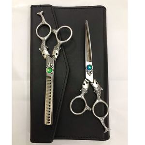 Ciseaux de coiffure professionnels de 6 pouces coiffeur poignée fantaisie lame droite ciseaux amincissants réglables coupe de cheveux émoussée tranchante - Product Image 1