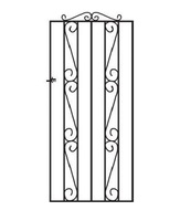 Puerta de Metal de hierro forjado para exteriores, nuevo diseño hecho a mano, proveedor de puerta de arco de Metal de hierro