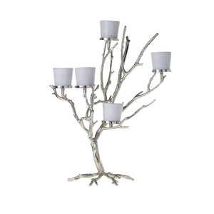Porte-bougie en aluminium couleur argent, design dernier cri, pour la décoration de la maison, des hôtels et des restaurants. - Product Image 1