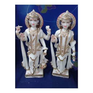 Belle Marbre Dieu Vishnu Laxmi Statue - Product Image 1