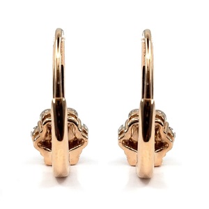 Boucles d'oreilles créoles mignonnes à clip en or rose 18 carats avec diamants véritables sertis à griffes, design personnalisé de Hong Kong, livraison directe, pour femme, mariage - Product Image 3