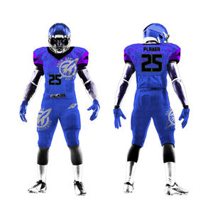 ชุดกีฬาอเมริกันฟุตบอลแบบมืออาชีพ ดีไซน์ล่าสุดปี 2025 เสื้อและกางเกงแบบซับลิเมชั่น สไตล์เสื้อเชิ้ต - Product Image 6