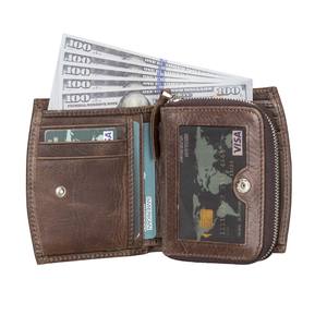 Bouletta Vero Lady Women's Elegant Slim Genuine Leather <b>Card</b> Holder <b>Wallet</b> Zipper <b>RFID</b> Protection Genuine Leather Lining Dot - Product Image 2