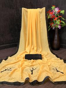 Moda y tendencia Ropa formal Seda Impreso Saree con pieza de blusa Señoras indias Ropa de mujer Precio bajo Surat al por mayor. Prenda - Product Image 4