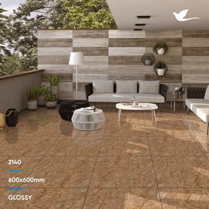 Prix spécial Carreaux de sol en porcelaine polie imitation bois grainé pour intérieur, carrelage en porcelaine indien pour salon - Product Image 3