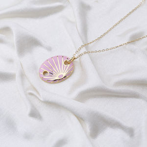 Pendentif en émail rose de forme ovale, fabriqué à la main turc, vente en gros, bijoux en argent Sterling 925 pour femmes - Product Image 2