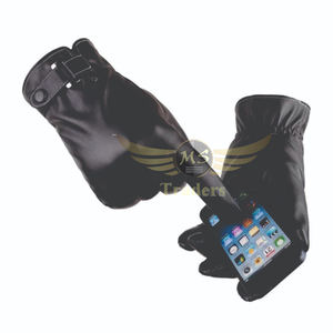 2023 taille personnalisée hommes en cuir de mouton noir chaud moto équitation écran tactile hiver qualité mâle chaud doux gants - Product Image 5