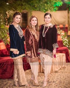 ----STUNNING--NEW---EMBROIDERY---ON KURTA WITH--<b>PANT</b>--FOR Party-wear-dress with applique work for Party/ Wedding =2021. - Product Image 1