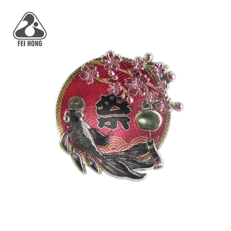 Japanese Sakura Style Metal Custom Pin Badge
