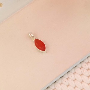 Colgante de Plata de Ley 925 Personalizado, Ligero y de Lujo, con Corte Marquesa de Cornalina Naranja, Estilo Lindo, Unisex, para Mujer - Product Image 3