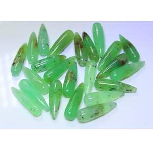 Match Pair Demi-Percé Naturel Australien Chrysoprase Cabochon Gouttes Gemme - Product Image 4