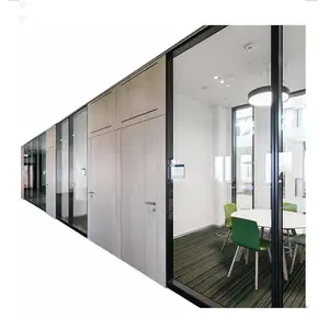 Ebunge divisorio per mobili da ufficio in vetro trasparente con parete divisoria modulare in tessuto di alluminio
