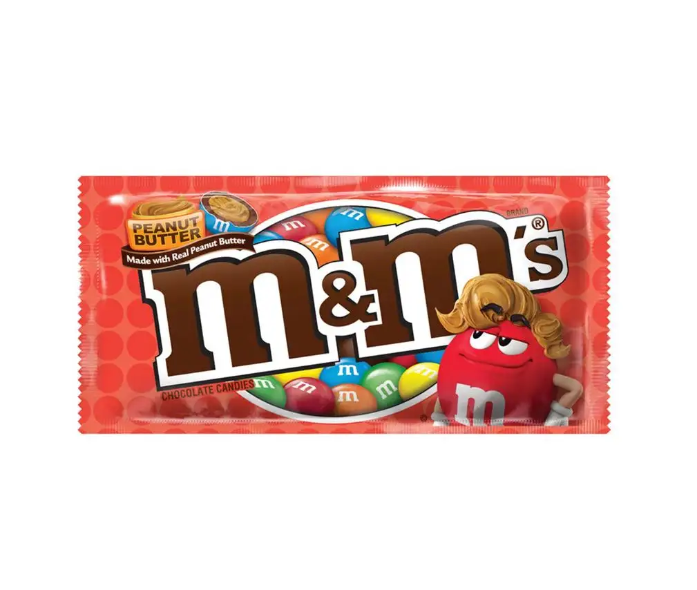 M & MS Bonbons au chocolat au beurre d'arachide, taille simple 1,63 once (paquet de 24)