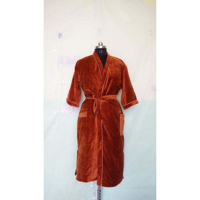 chinese dress ladies Plus Size Mauve Ultra Soft Ice Velvet Robe with Attached Belt LG at Amazon  Women's Clothing store main image 0