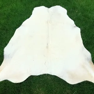 PURE NATURAL WHITE 100% COWHIDE LEATHER RUGS TRICOLOR COW HIDE SKIN CARPET AREA HOME DECORATION