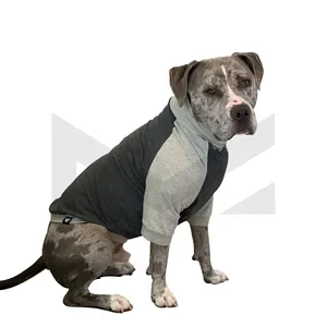 大型狗服装狗套头轻重量衬衫色块衬衫夏季衬衫深色灰色批发定制宠物服装2022