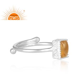 ธรรมชาติซิทรินแหวนพลอยผู้ค้าส่งมาใหม่925เงินปรับแหวนสำหรับผู้หญิง - Product Image 3