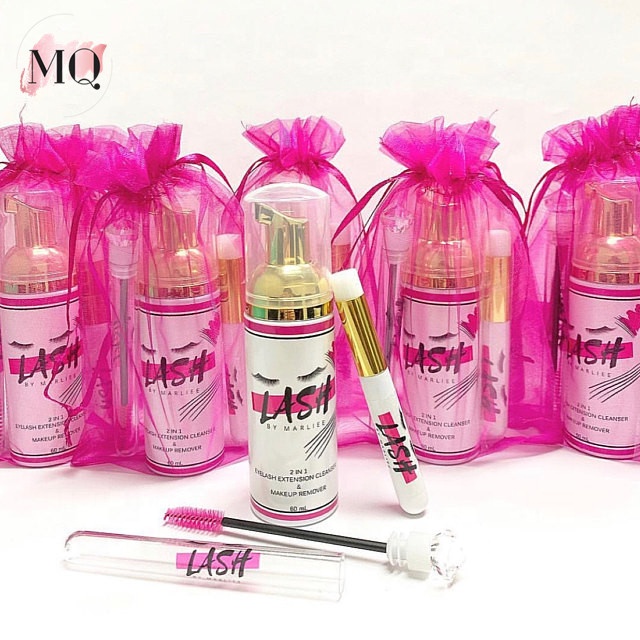 Собственный бренд, качественный набор для чистки ресниц, индивидуальный оптовый шампунь для ресниц без жестокости с кисточкой, пена для чистки ресниц