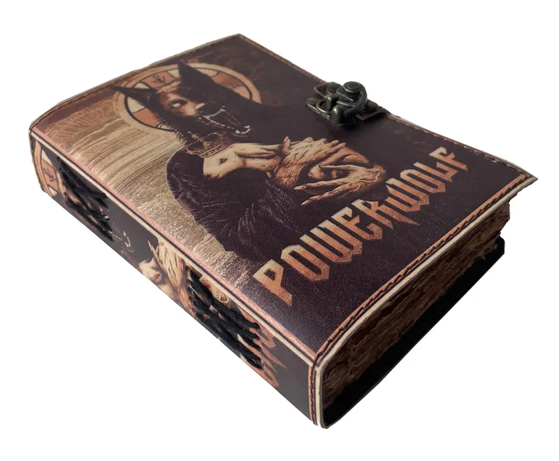 Nhà Bán Buôn Handmade Power Wolf Leather Journal Spell Book Of Shadows Với C Khóa Cho Unisex Deckle Edge Giấy 200 Trang Máy Tính Xách Tay