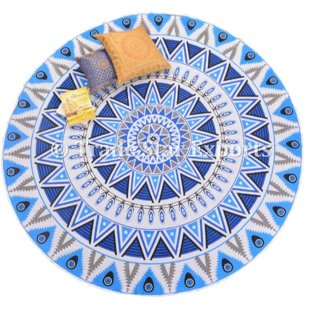 Indian Psychedelische Tapijt Decoratieve Mandala Roundie Hippie Beach Gooi Boho Yoga Mat 72 "Etnische Gypsy Tafelkleed