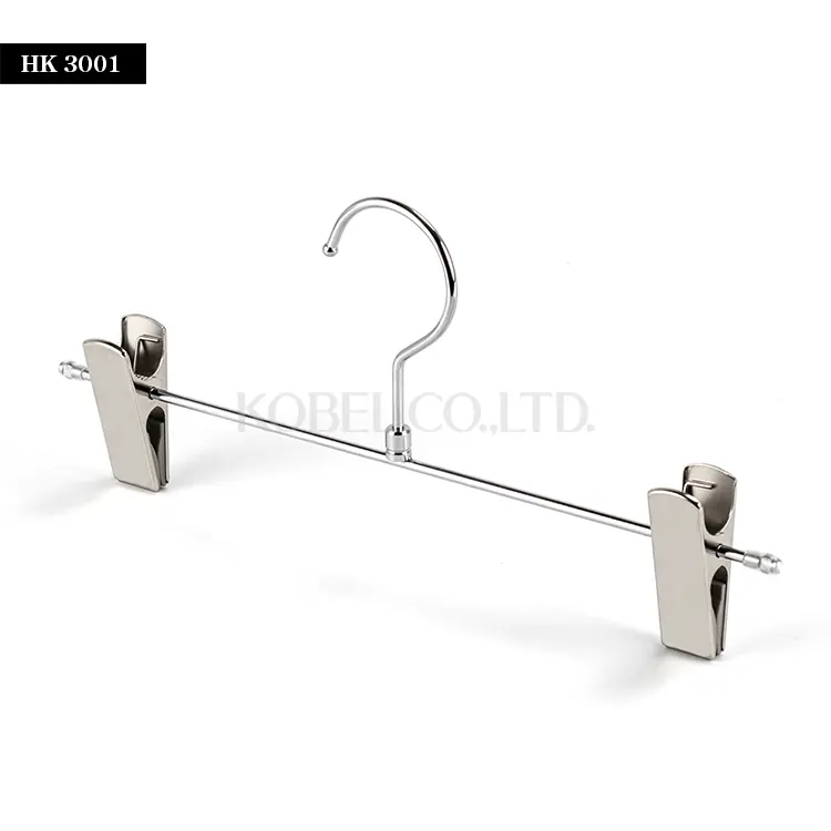 Japanese Sophisticated Metallic Pants Hanger for maxi skirt HK3001CR_0231 Japanese Manufacture Silver Skirt Hanger