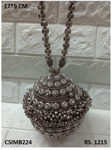 Bolso de mano de metal de diamante de lujo, bolso de noche nupcial y de diseñador con forro de PU para fiestas - Product Image 4