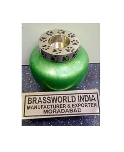 <b>green</b> tea light <b>candle</b> pet paw engraved pet cremation urn funeral supplies By Brassworld India - Product Image 1