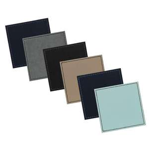 Dessous de verres carrés en cuir, Simple, personnalisé, disponible dans plusieurs couleurs - Product Image 1