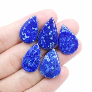 Lapis Lazuli naturel pierre précieuse à facettes ronde et cabochon en forme de poire pour la fabrication de bijoux et de bijoux couleur bleue - Product Image 5