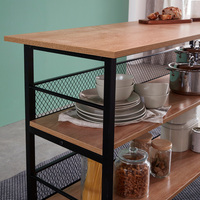 Table haute en bois et métal au design industriel moderne pour hôtel et usage commercial