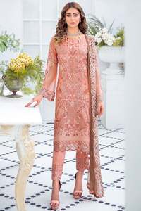 Trajes Shalwar Kameez de Chifón de Alta Calidad Marca Ramsha para Adultos, Estampado Digital Indio/Pakistaní, Suaves, para Bodas y Fiestas - Product Image 4