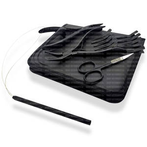 Kit de Herramientas de Pinzas de Acero Inoxidable Atadas a Mano para Extensiones de Cabello, Color Negro - Product Image 1