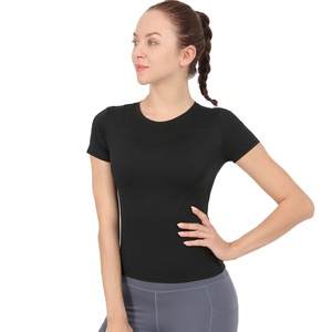 T-shirt extensible pour femme pour Gym Wear Body Fitted Running Shirt Print Casual 100% Cotton Digital Print Nonwoven OEM Designs - Product Image 5