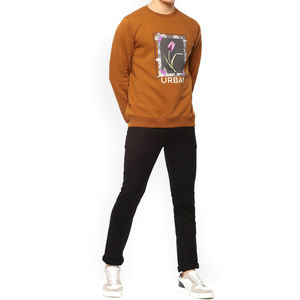 <b>Mens</b> Khaki and <b>Grey</b> Floral Printed <b>Sweatshirt</b> Unisex Custom Your Logo Party Wear <b>Sweatshirt</b> - Product Image 4