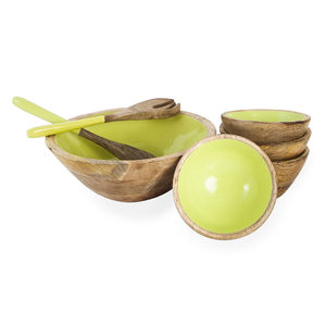 Bol de service en bois d'acacia, idéal pour les fruits et les salades, parfait pour la maison et comme cadeau de Noël, en vente. - Product Image 4