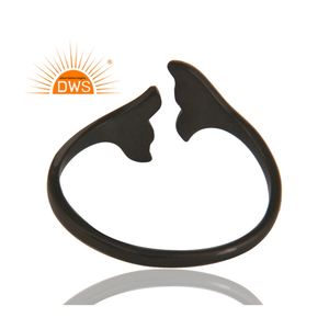 Anillo apilable de Plata de Ley 925, fabricante de joyería, joyería chapada en rodio negro, venta al por mayor - Product Image 3