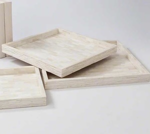 Plateau de service en incrustation d'os naturel Plateaux de service au chocolat Assiette Vaisselle Vaisselle Décor Plateau de service à thé de qualité supérieure - Product Image 5