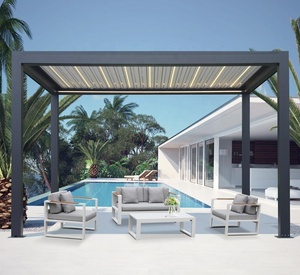 Moderne <span class=keywords><strong>De</strong></span> Luxe En Aluminium Imperméable À L'eau En Plein Air <span class=keywords><strong>Pergola</strong></span> avec une Lumière Vive <span class=keywords><strong>pergola</strong></span> <span class=keywords><strong>de</strong></span> jardin - Product Image 2