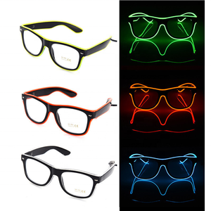 Gafas de <span class=keywords><strong>Moda</strong></span> con Cable EL de 3 Modos, Gafas LED Intermitentes de Neón, Luminosas, con Forma, Juguetes Clásicos Brillantes para Baile, DJ, Máscara de Fiesta - Product Image 2