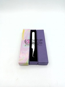 Recubrimiento de polvo blanco profesional Logotipo personalizado Pinzas de extensión de pestañas de acero inoxidable de 90 grados Instrumento de belleza - Product Image 2