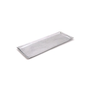 Plateau de service en métal de forme arrondie, fait à la main, décoratif, en acier galvanisé, forme rectangulaire - Product Image 1
