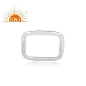 Anillo Rectangular hecho a mano para mujer, joyería fina de Plata de Ley 925 lisa, joyería al por mayor - Product Image 2