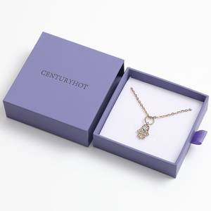 Purple Gift box Earring Necklace drawer jewelry packaging pouch and box customization